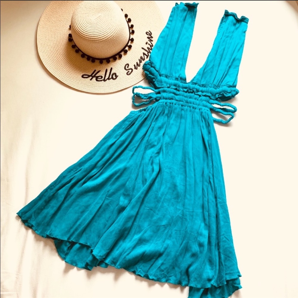 free people feel the flava dress teal green